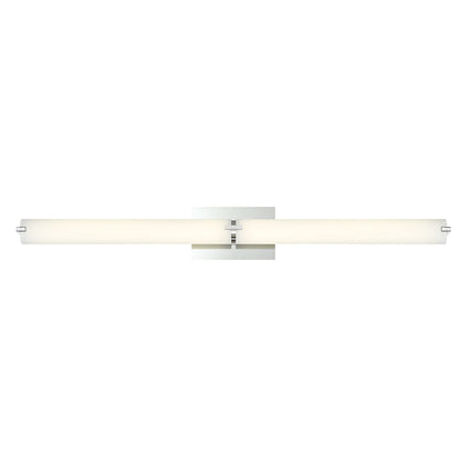 Eurofase Lighting Zuma 40" 2-Light Dimmable Integrated LED Satin Nickel Wall Sconce With Frosted Glass Shade