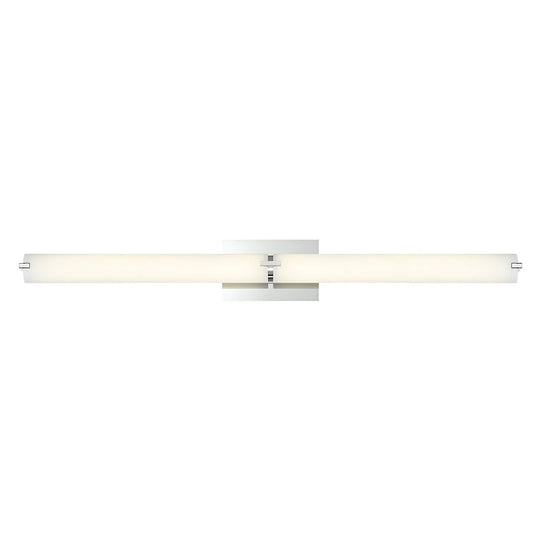 Eurofase Lighting Zuma 40" 2-Light Dimmable Integrated LED Satin Nickel Wall Sconce With Frosted Glass Shade