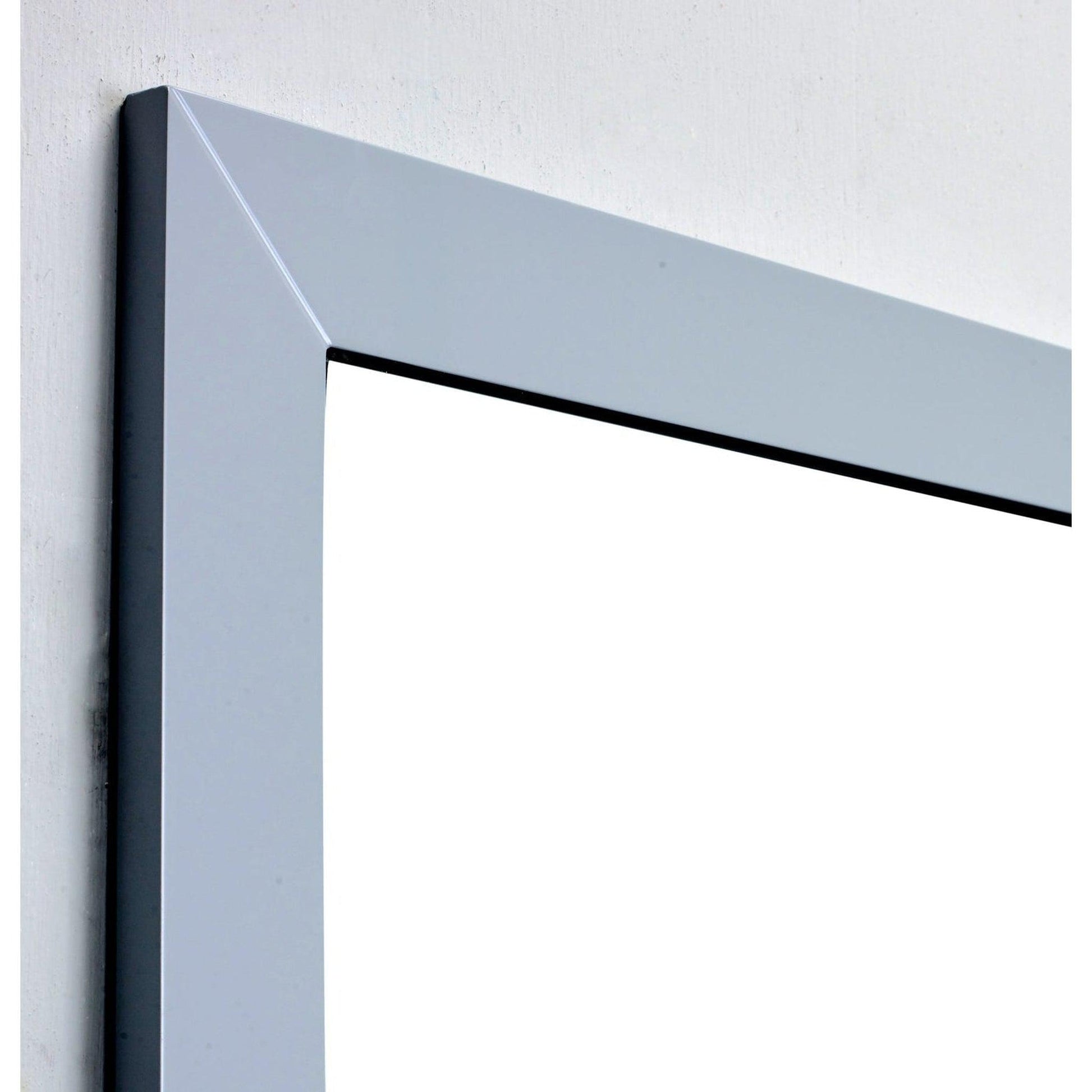 Eviva 48” x 30” New York Wall-Mounted Bathroom Mirror With Gray Full Frame