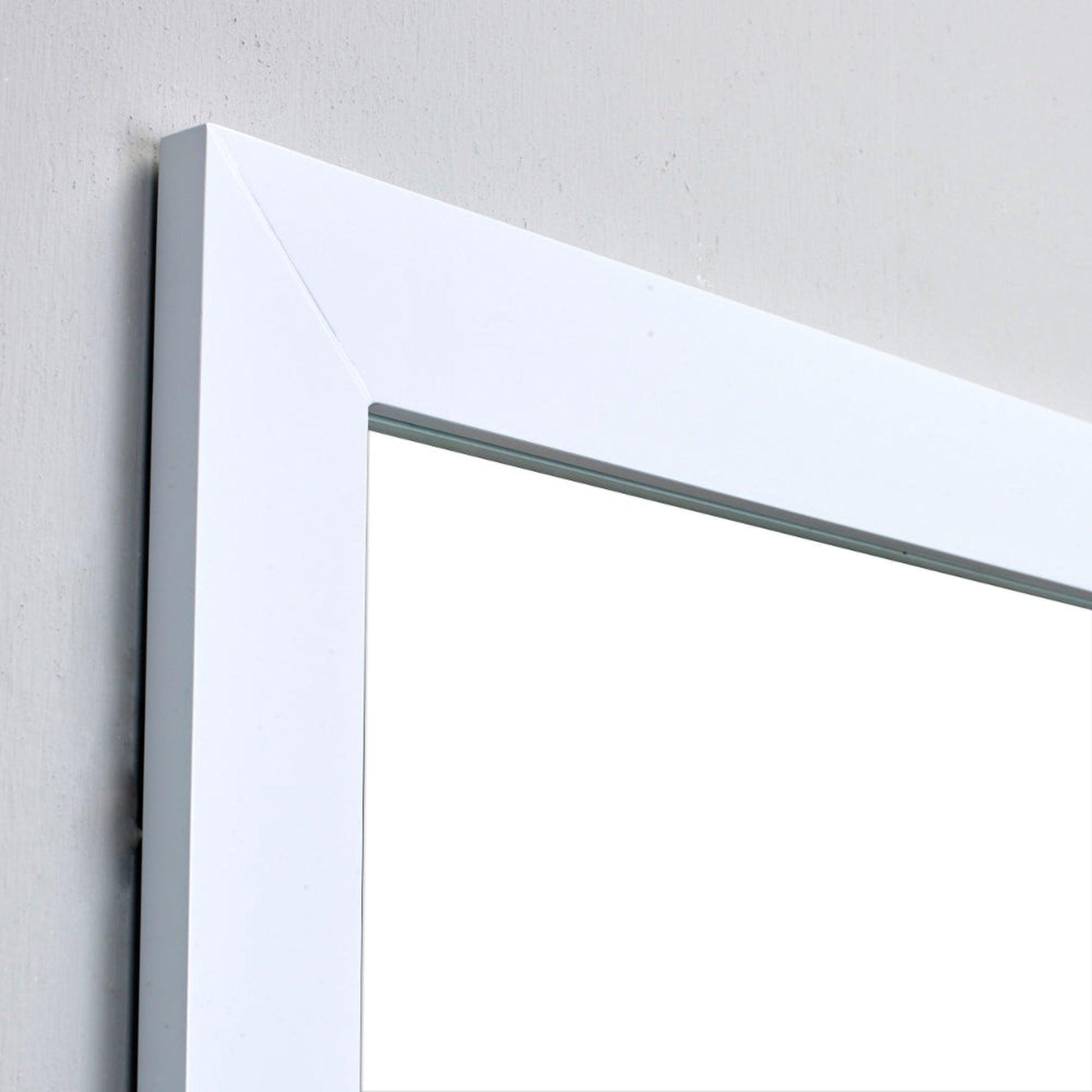 Eviva 60” x 30” New York Wall-Mounted Bathroom Mirror With White Full Frame