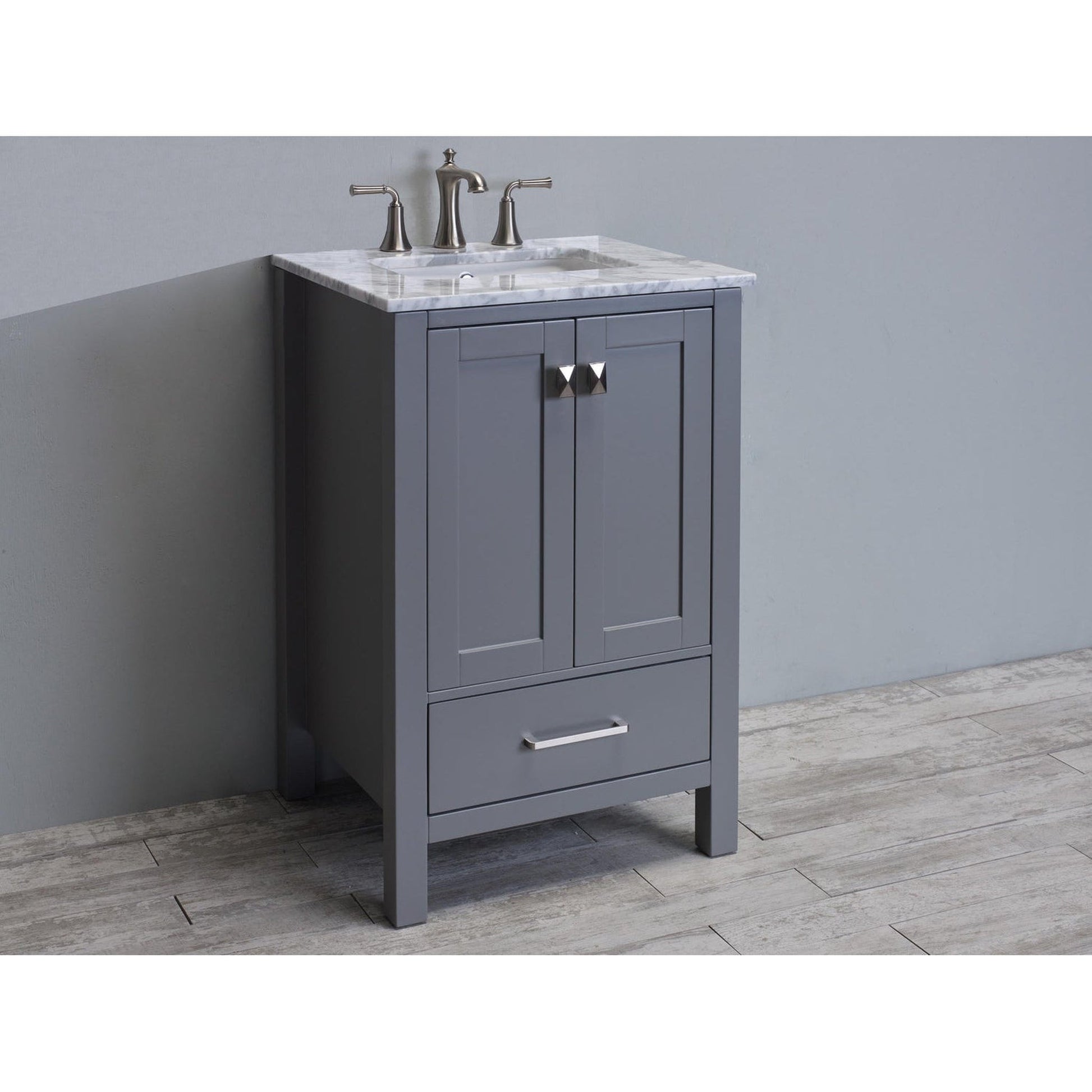 Eviva Aberdeen 24" x 34" Gray Freestanding Bathroom Vanity With Single Undermount Sink