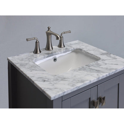 Eviva Aberdeen 24" x 34" Gray Freestanding Bathroom Vanity With Single Undermount Sink
