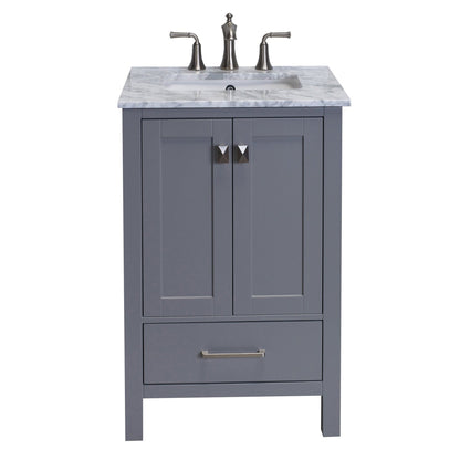 Eviva Aberdeen 24" x 34" Gray Freestanding Bathroom Vanity With Single Undermount Sink