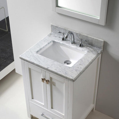 Eviva Aberdeen 24" x 34" White Freestanding Bathroom Vanity With Single Undermount Sink