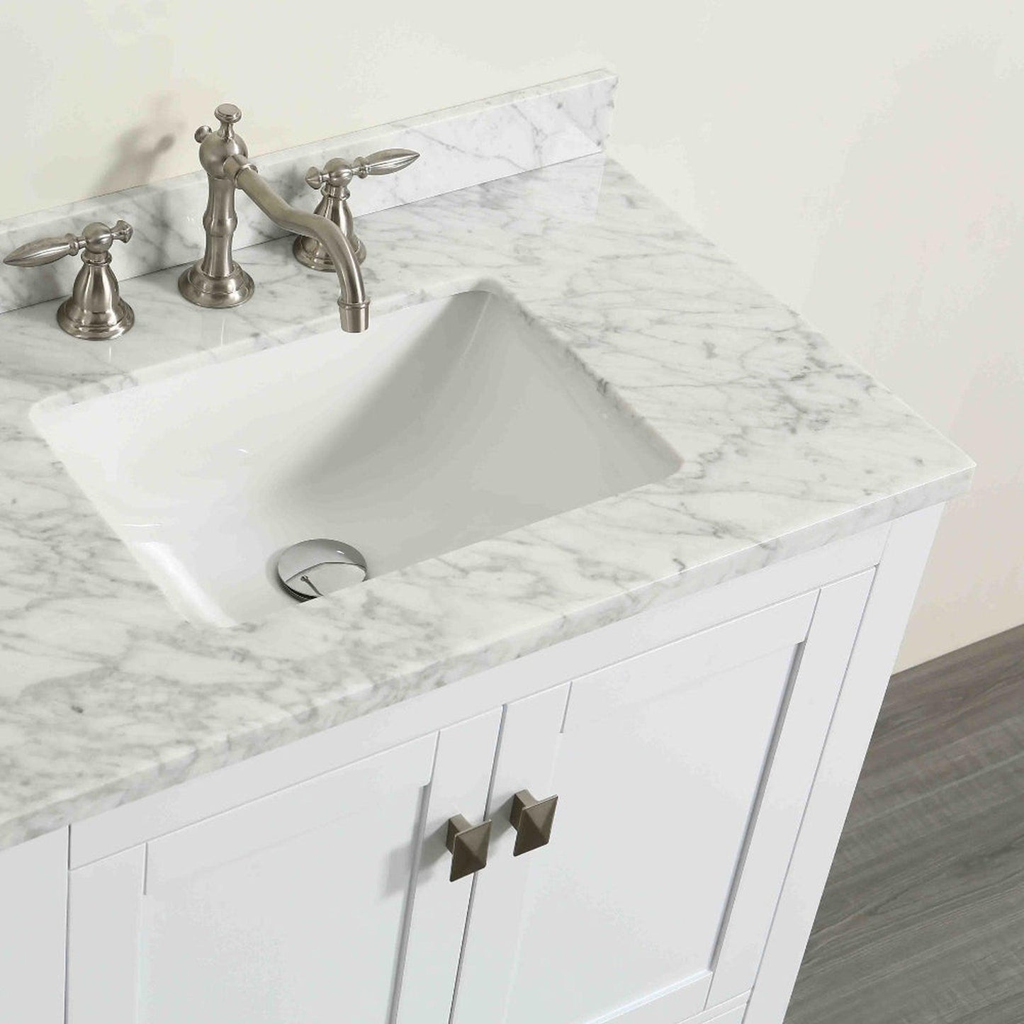 Eviva Aberdeen 24" x 34" White Freestanding Bathroom Vanity With Single Undermount Sink