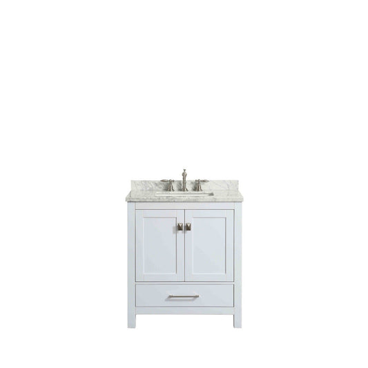 Eviva Aberdeen 24" x 34" White Freestanding Bathroom Vanity With Single Undermount Sink