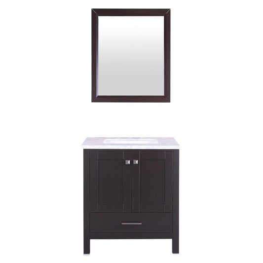 Eviva Aberdeen 30” x 34” Espresso Freestanding Bathroom Vanity With Single Undermount Sink