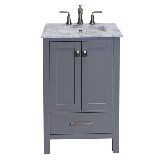 Eviva Aberdeen 30" x 34" Gray Freestanding Bathroom Vanity With Single Undermount Sink