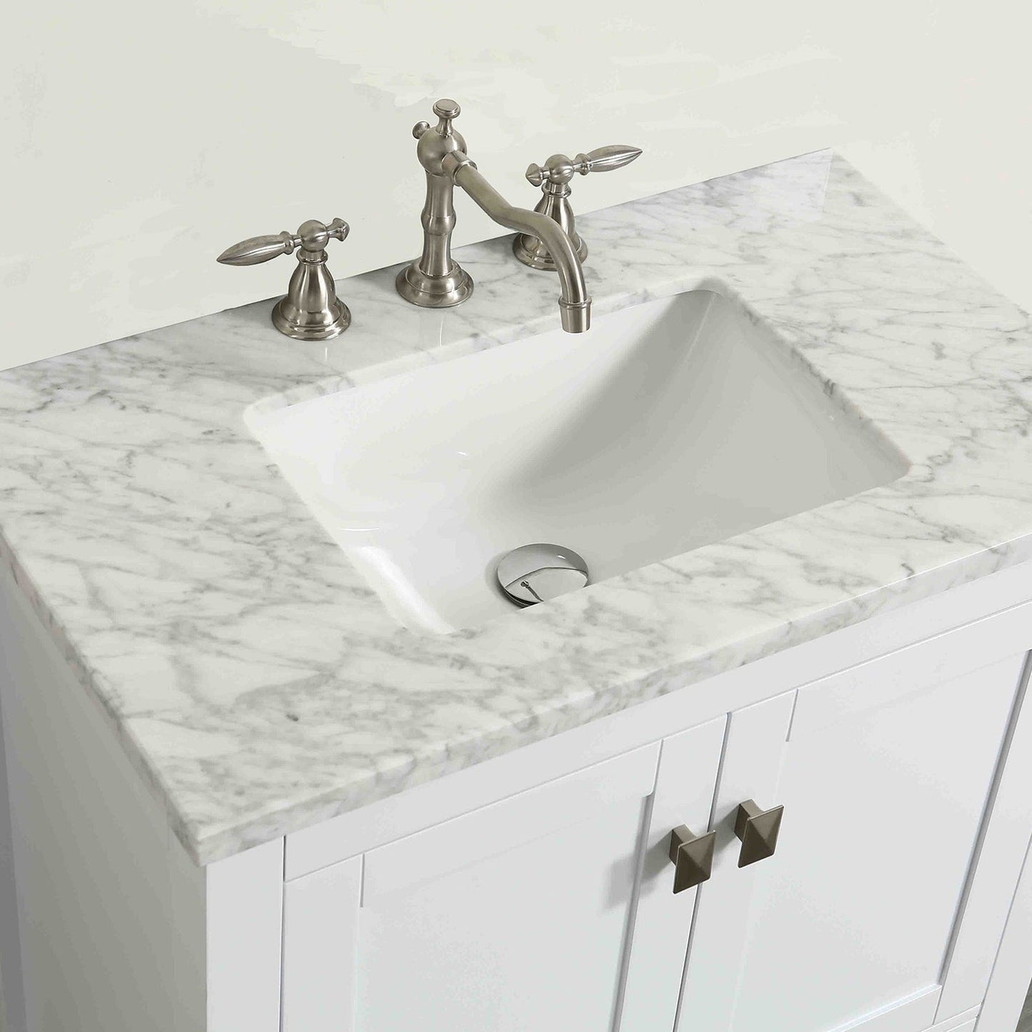 Eviva Aberdeen 30" x 34" White Freestanding Bathroom Vanity With Single Undermount Sink