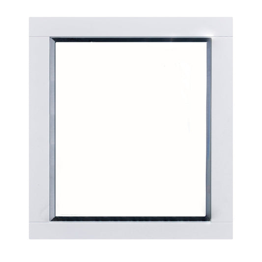 Eviva Aberdeen 36" x 30" White Framed Bathroom Wall-Mounted Mirror