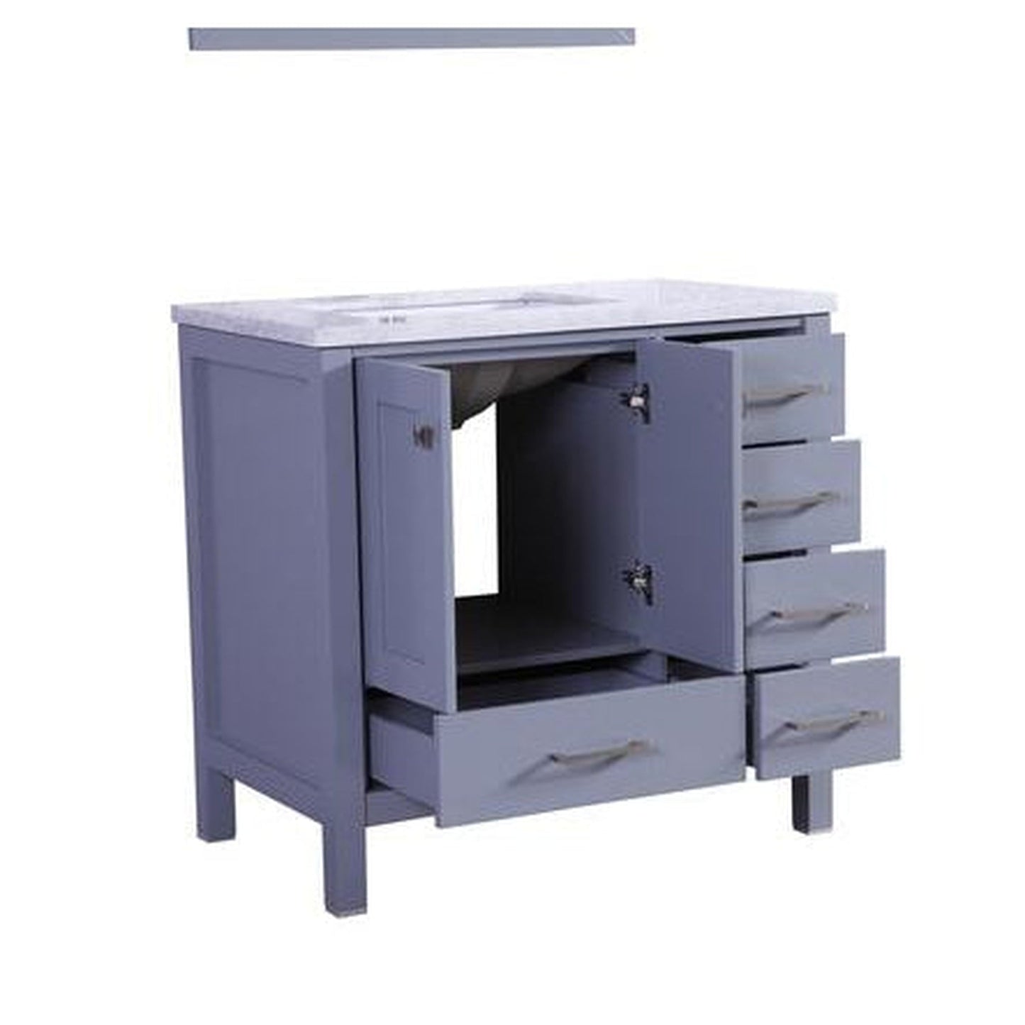 Eviva Aberdeen 36" x 34" Gray Freestanding Bathroom Vanity With Single Undermount Sink