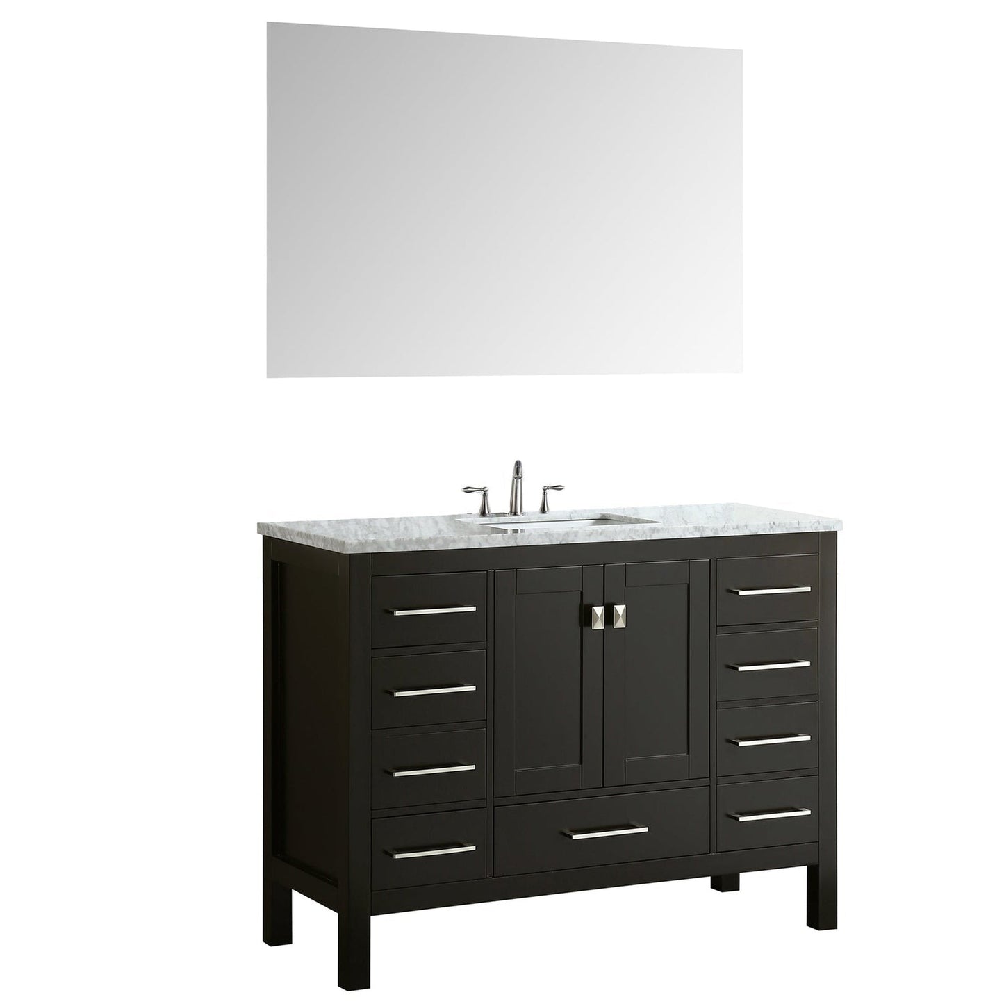 Eviva Aberdeen 42” x 34” Espresso Freestanding Bathroom Vanity With Single Undermount Sink