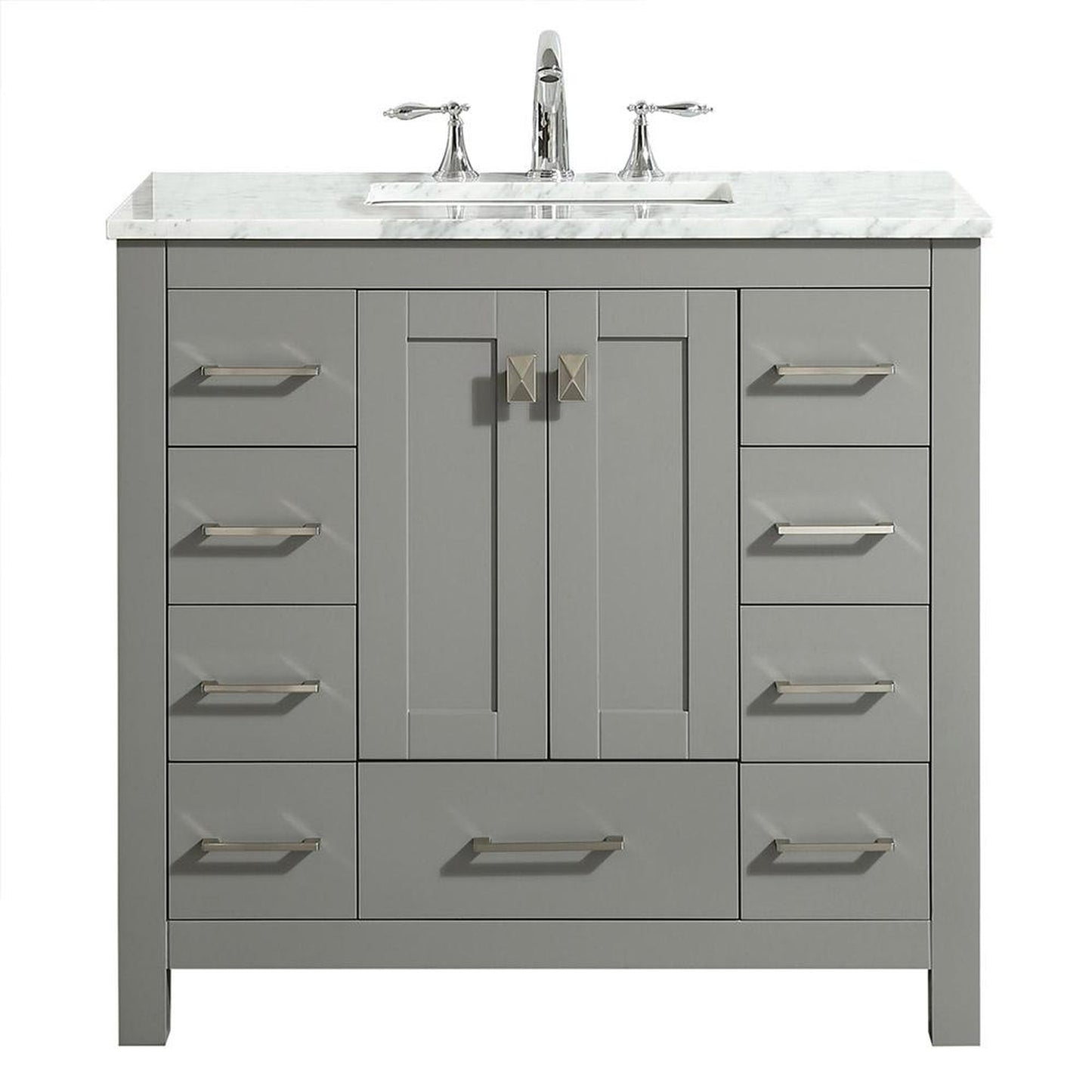 Eviva Aberdeen 42" x 34" Gray Freestanding Bathroom Vanity With Single Undermount Sink