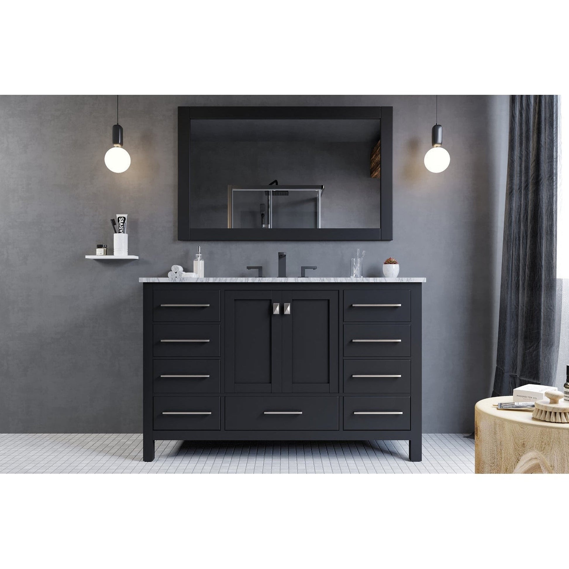 Eviva Aberdeen 48” x 34” Espresso Freestanding Bathroom Vanity With Single Undermount Sink