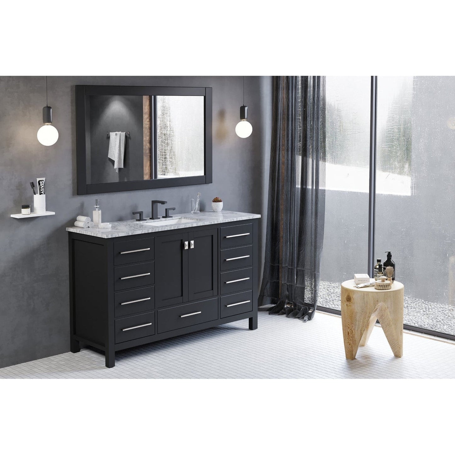 Eviva Aberdeen 48” x 34” Espresso Freestanding Bathroom Vanity With Single Undermount Sink