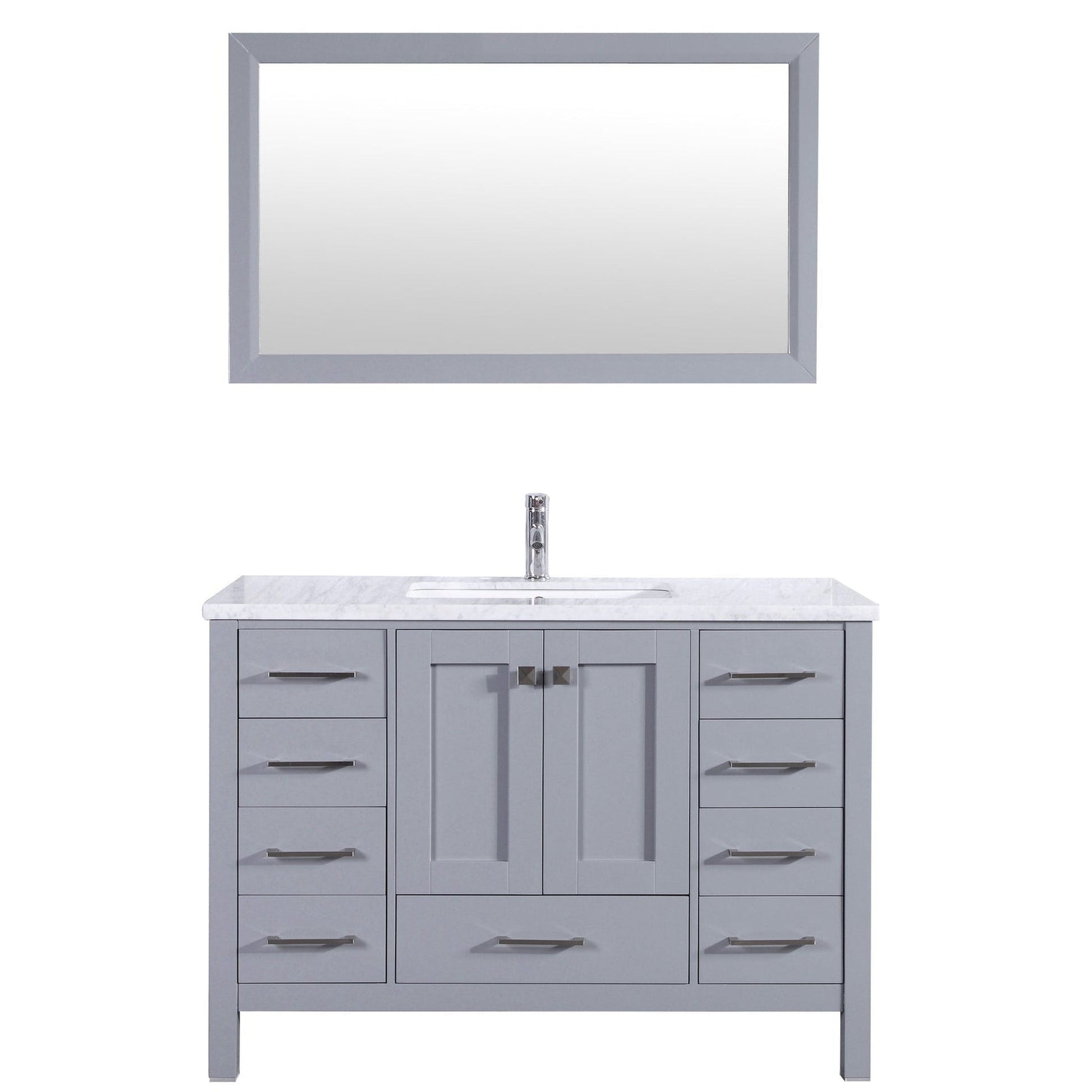 Eviva Aberdeen 48" x 34" Gray Freestanding Bathroom Vanity With Single Undermount Sink