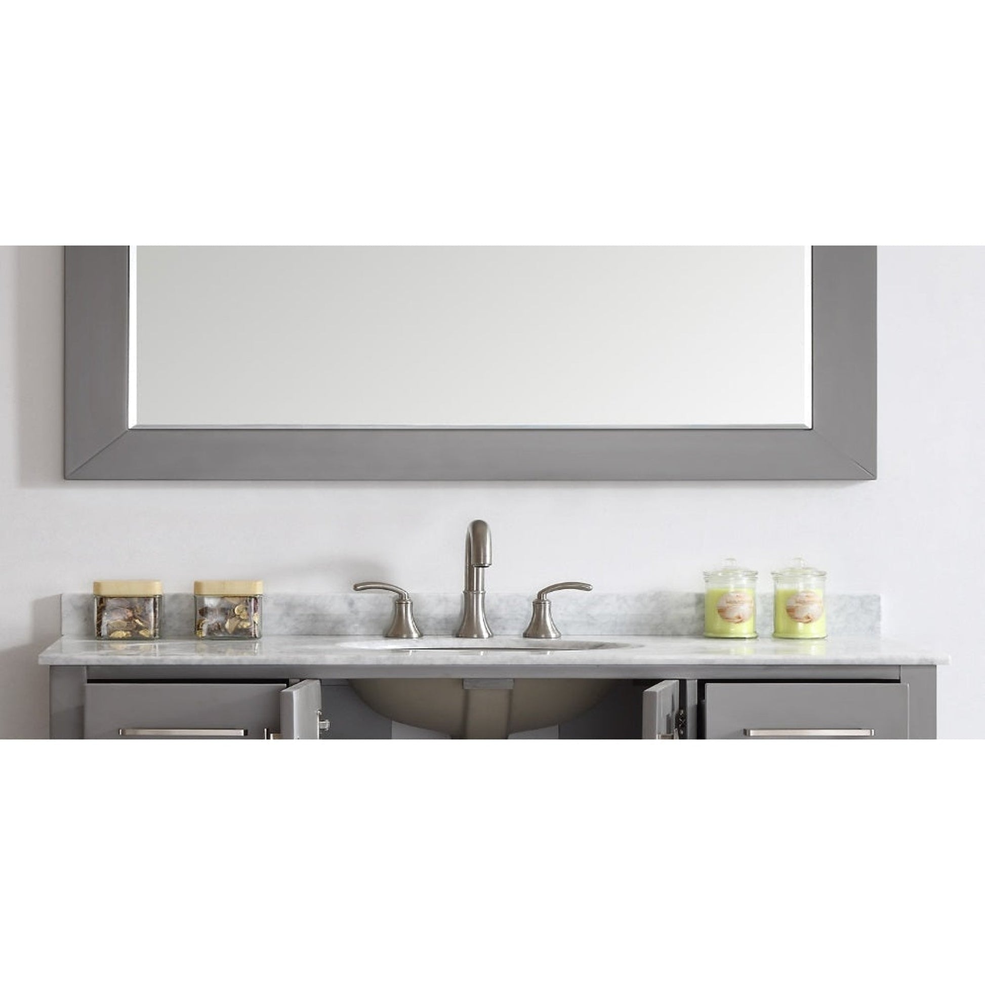 Eviva Aberdeen 60" x 30" Gray Framed Bathroom Wall-Mounted Mirror