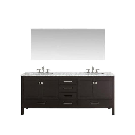 Eviva Aberdeen 60" x 34" Espresso Freestanding Bathroom Vanity With Double Undermount Sink