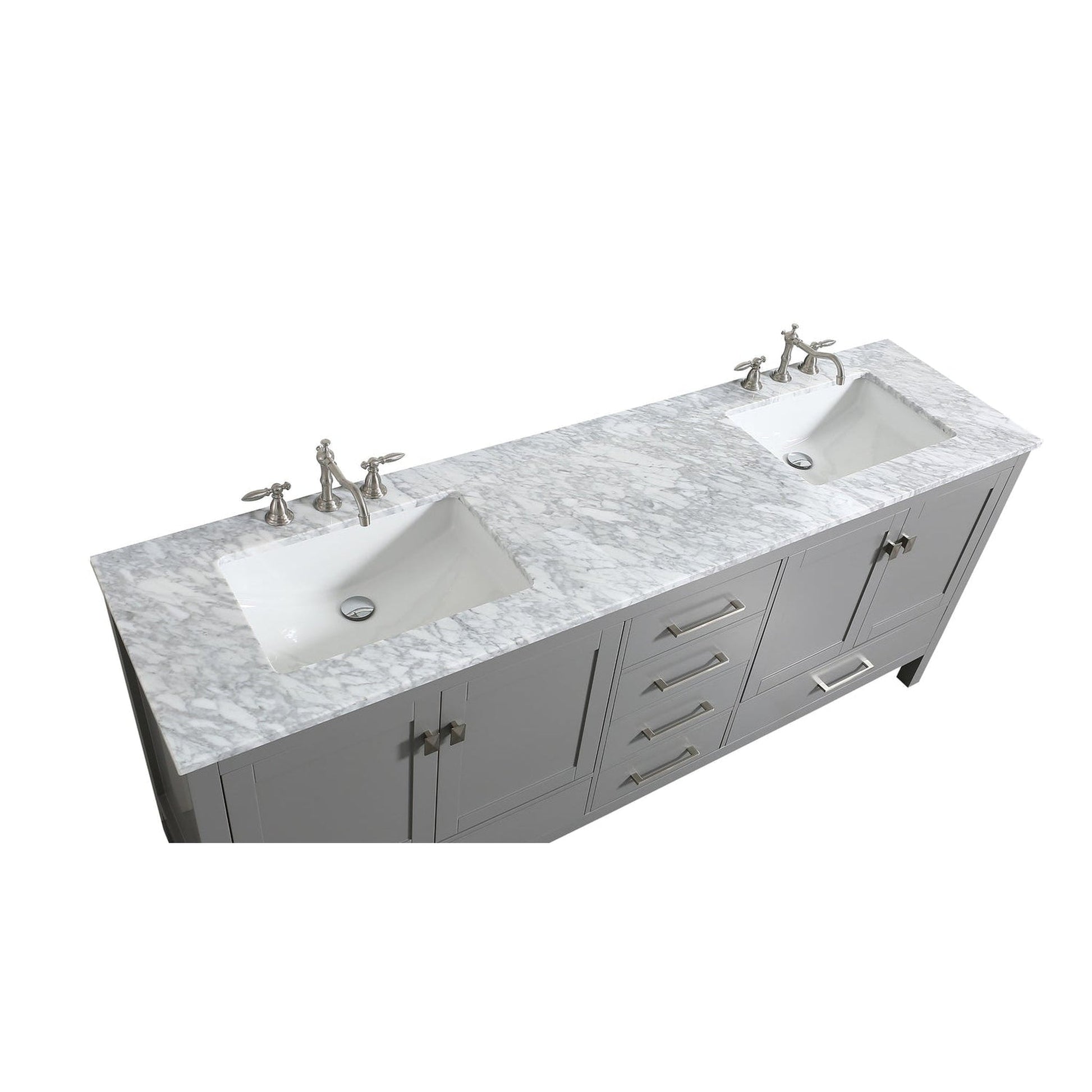 Eviva Aberdeen 60" x 34" Gray Freestanding Bathroom Vanity With Double Undermount Sink