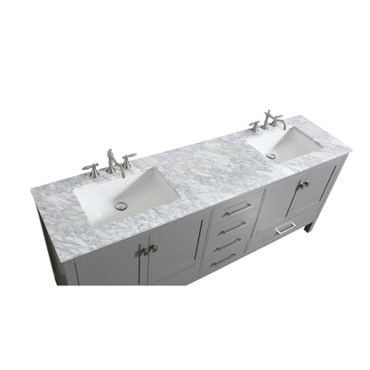 Eviva Aberdeen 60" x 34" Gray Freestanding Bathroom Vanity With Double Undermount Sink