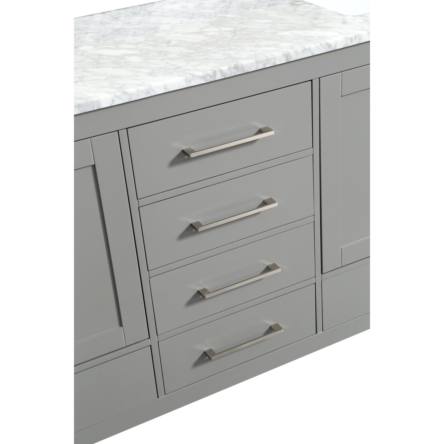 Eviva Aberdeen 60" x 34" Gray Freestanding Bathroom Vanity With Double Undermount Sink