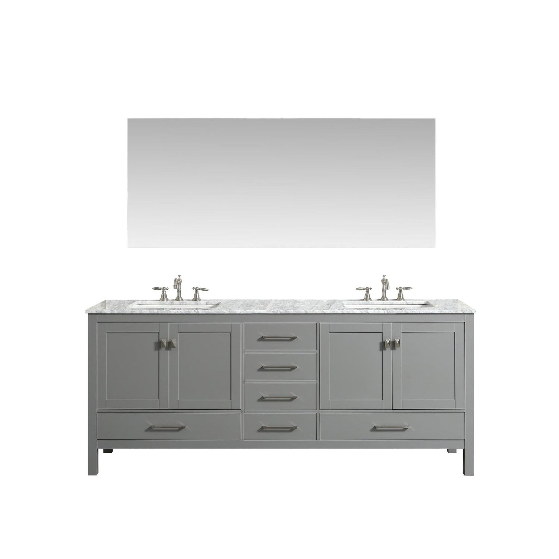 Eviva Aberdeen 60" x 34" Gray Freestanding Bathroom Vanity With Double Undermount Sink