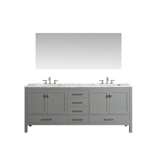 Eviva Aberdeen 72" x 34" Gray Freestanding Bathroom Vanity With Double Undermount Sink