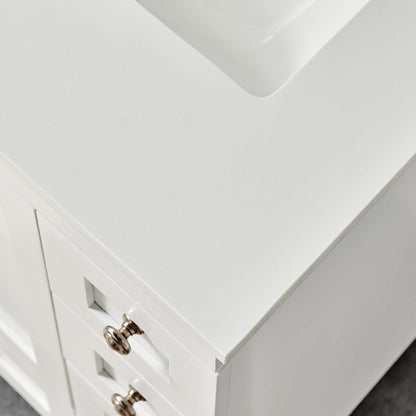 Eviva Acclaim 24" x 34" White Freestanding Bathroom Vanity With White Man-Made Stone Countertop and Single Undermount Sink