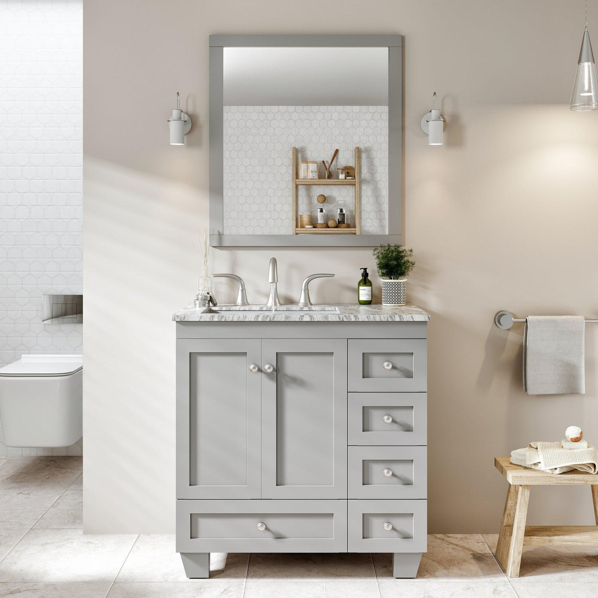 30 inch gray bathroom deals vanity with top