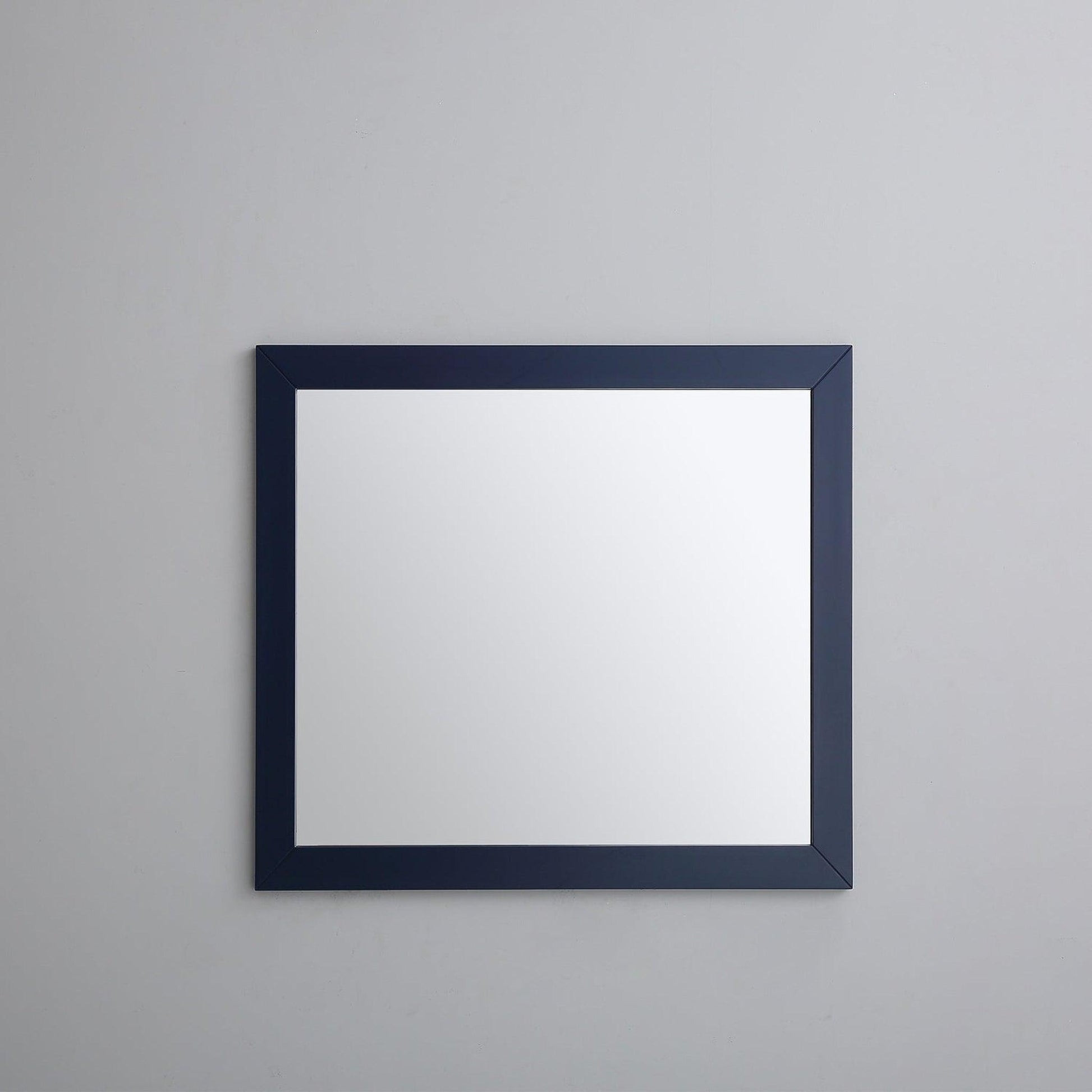 Eviva Acclaim 36" x 30" Transitional Blue Bathroom Wall-Mounted Mirror