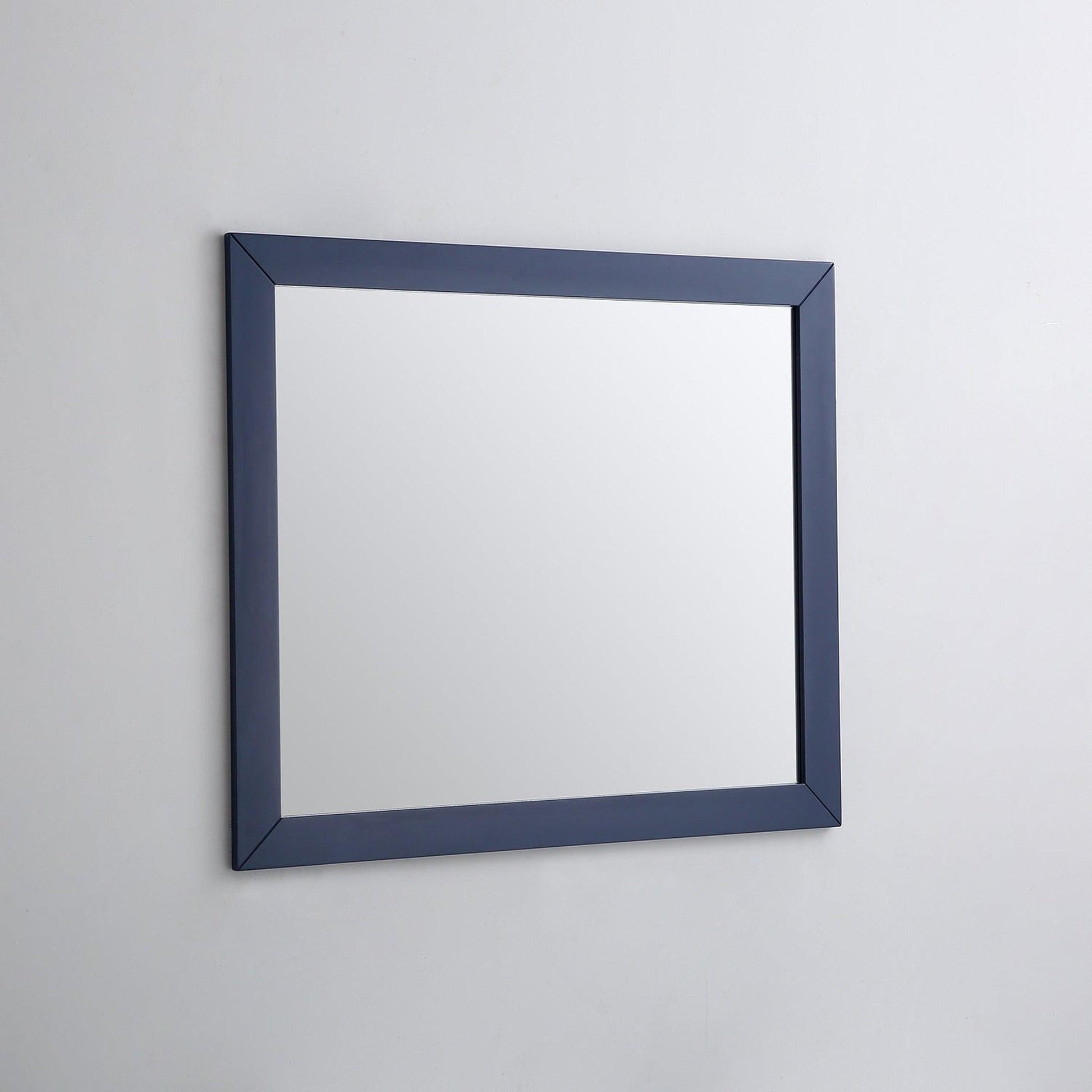 Eviva Acclaim 36" x 30" Transitional Blue Bathroom Wall-Mounted Mirror