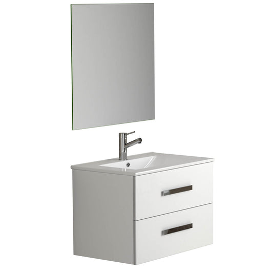 Eviva Astoria 28” x 25” White Wall-Mounted Bathroom Vanity With White Integrated Porcelain Sink