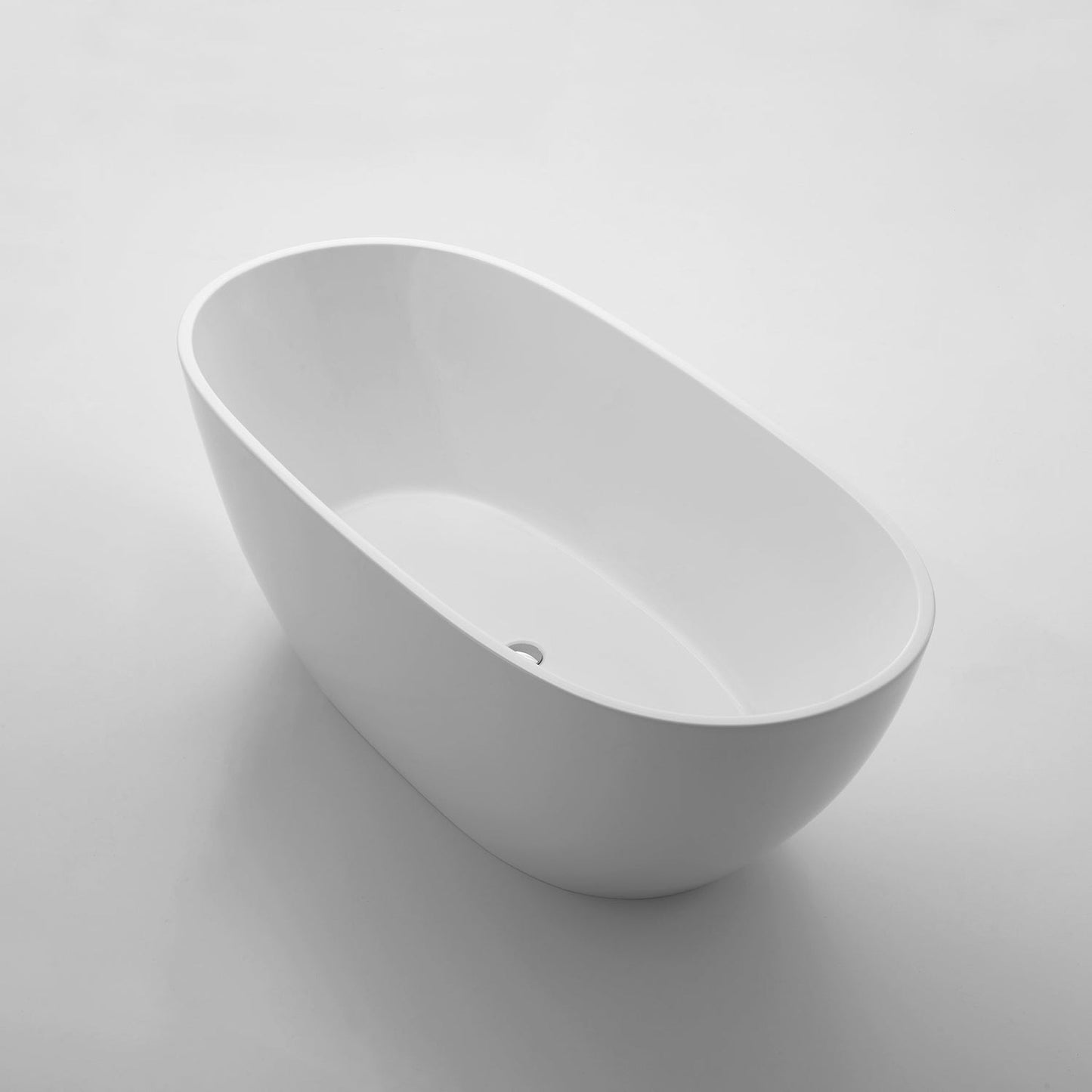 Eviva Clair 60" x 30" White Freestanding Acrylic Bathtub