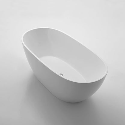 Eviva Clair 67" x 30" White Freestanding Acrylic Bathtub