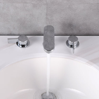 Eviva Curvy Chrome Widespread Bathroom Sink Faucet