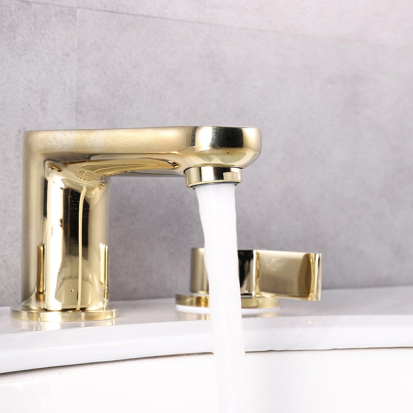 Eviva Curvy Gold Coated Widespread Bathroom Sink Faucet