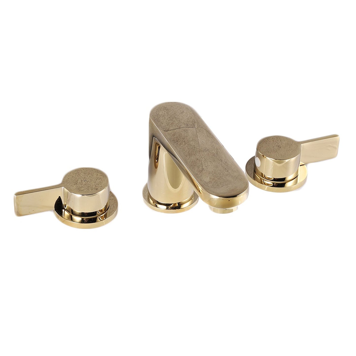 Eviva Curvy Gold Coated Widespread Bathroom Sink Faucet