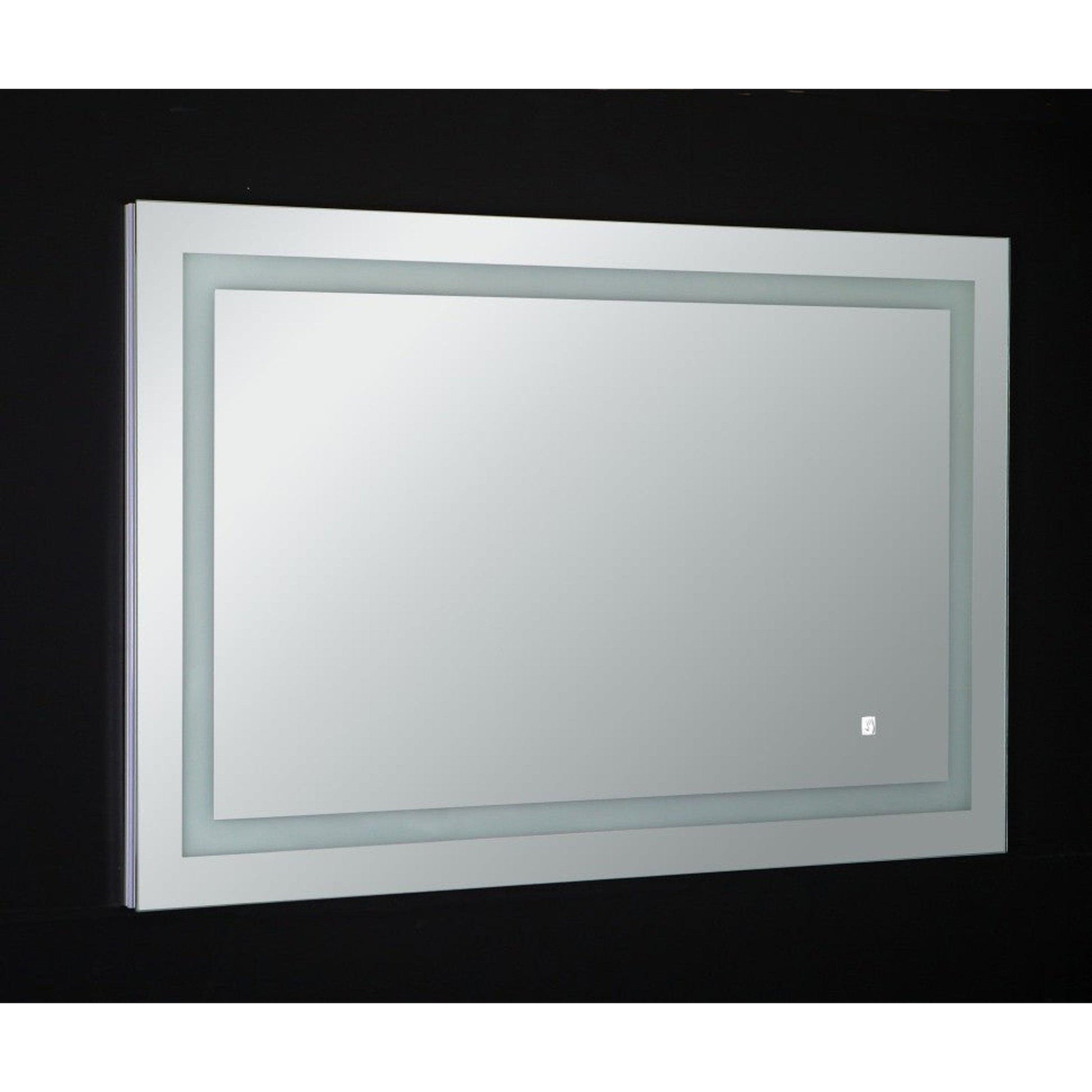 Eviva Deco Piece 47" x 30" Wall-Mounted Bathroom Vanity Mirror with Backlit LED and Frame Lights