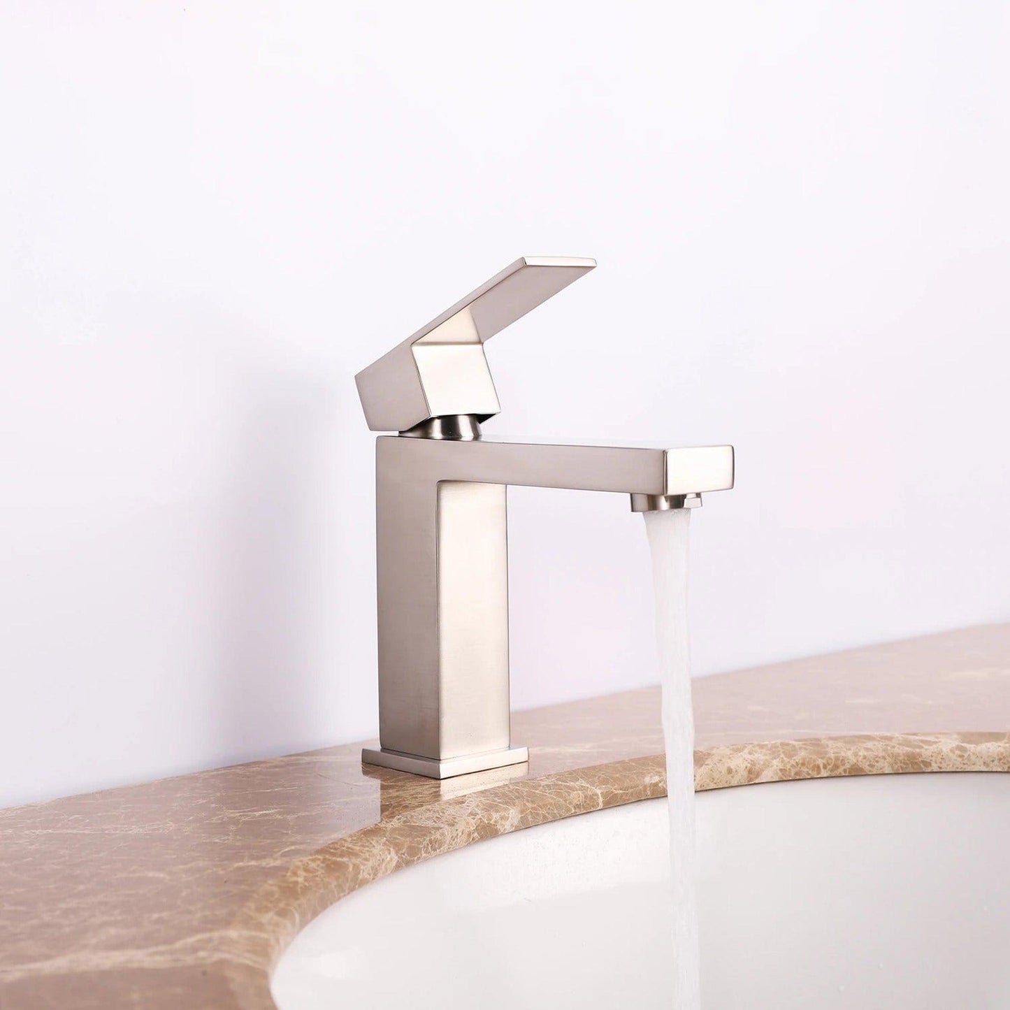 Eviva Ella Brushed Nickel Single Handle Bathroom Sink Faucet