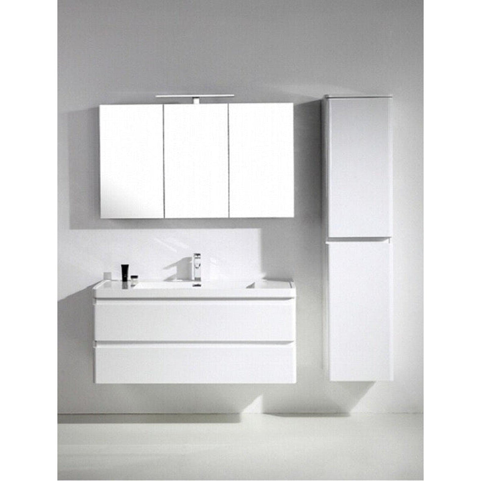 Eviva Glazzy 48" x 22" White Wall Mount Bathroom Vanity With White Single Integrated Sink