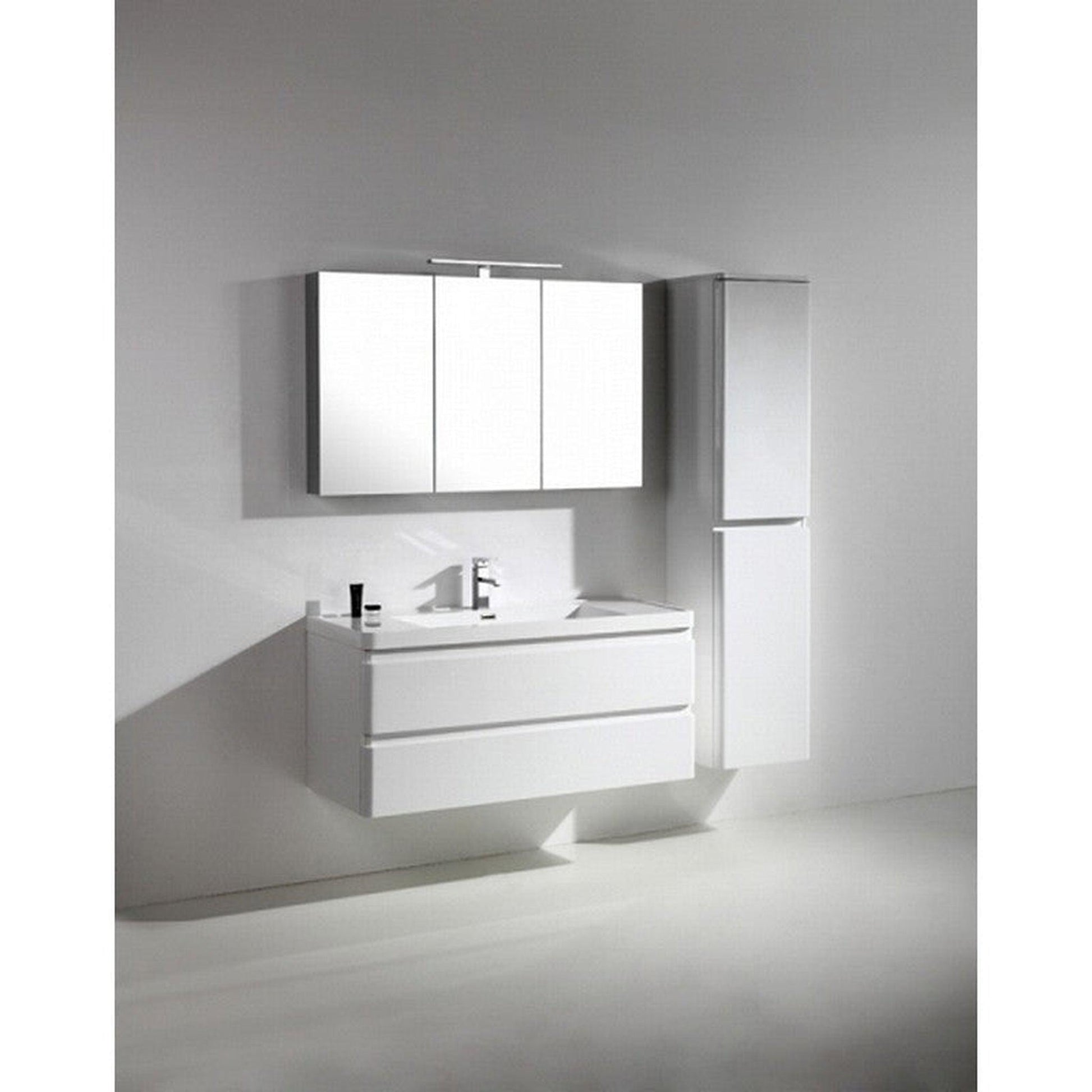 Eviva Glazzy 48" x 22" White Wall Mount Bathroom Vanity With White Single Integrated Sink