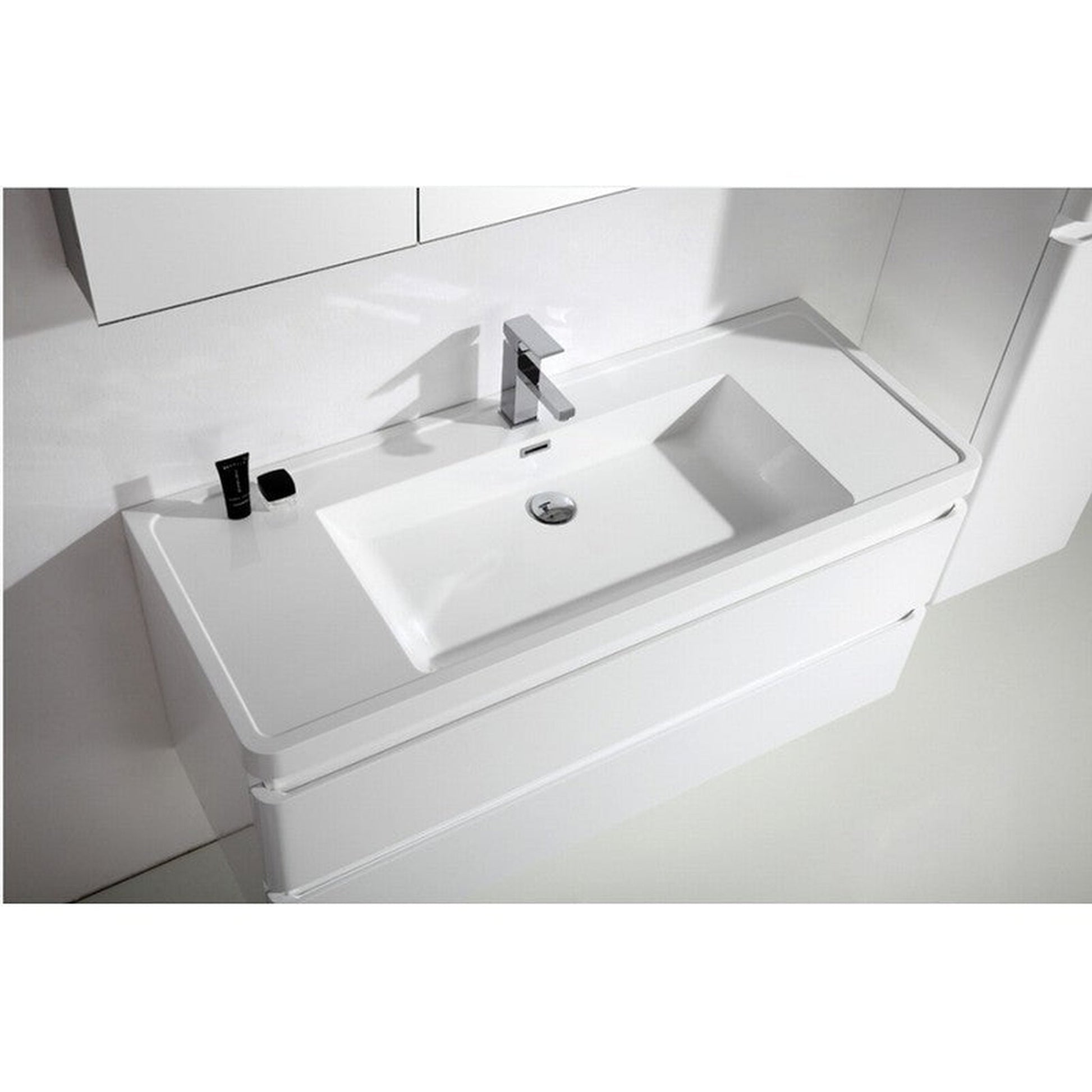Eviva Glazzy 48" x 22" White Wall Mount Bathroom Vanity With White Single Integrated Sink