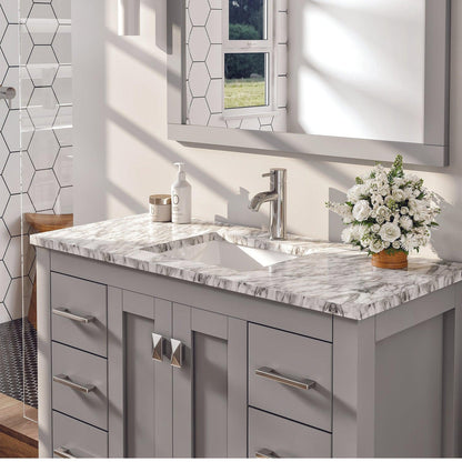 Eviva Hampton 36" x 34" in 18" Depth Gray Freestanding Bathroom Vanity With Marble Carrara Countertop and Single Undermount Sink