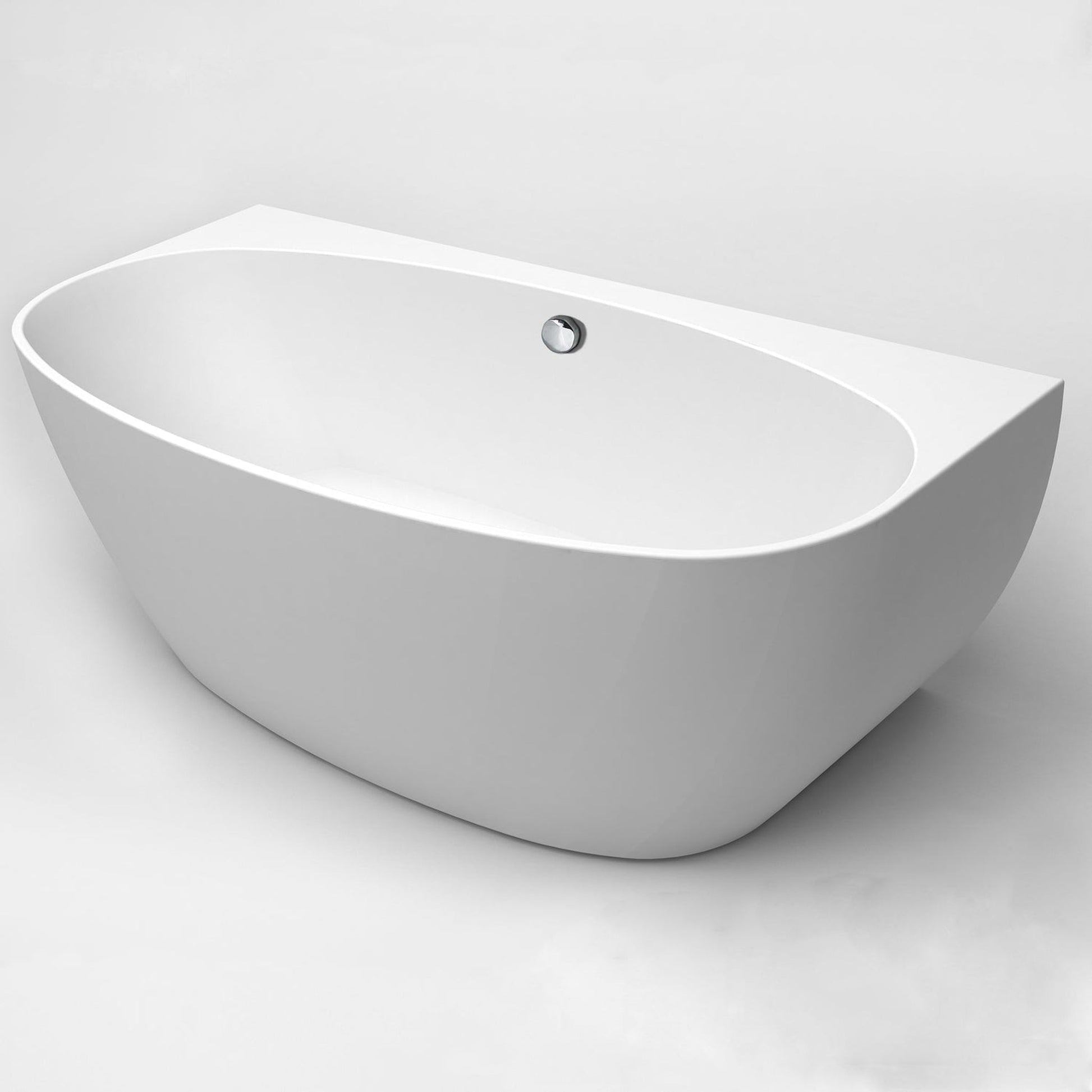 Eviva Jasmine 60" x 31" White Freestanding Acrylic Bathtub With Overflow Chrome Cover