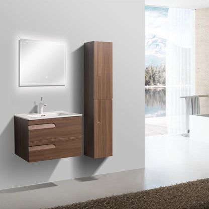 Eviva Joy 24" x 21" Graywood Wall-Mounted Bathroom Vanity With White Integrated Sink