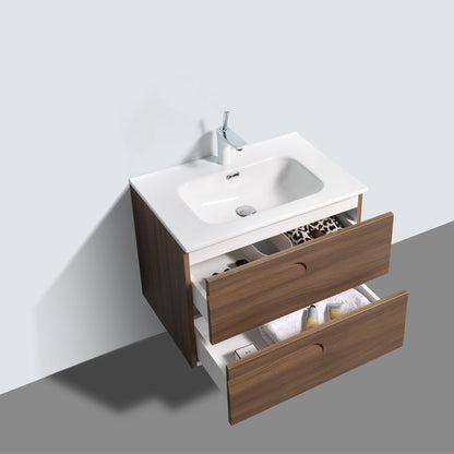 Eviva Joy 24" x 21" Graywood Wall-Mounted Bathroom Vanity With White Integrated Sink