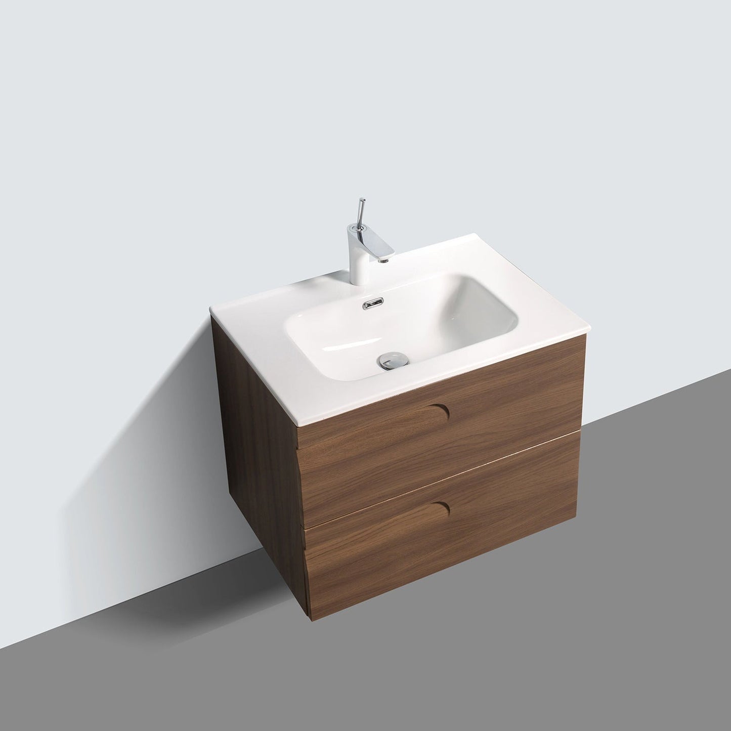 Eviva Joy 24" x 21" Graywood Wall-Mounted Bathroom Vanity With White Integrated Sink