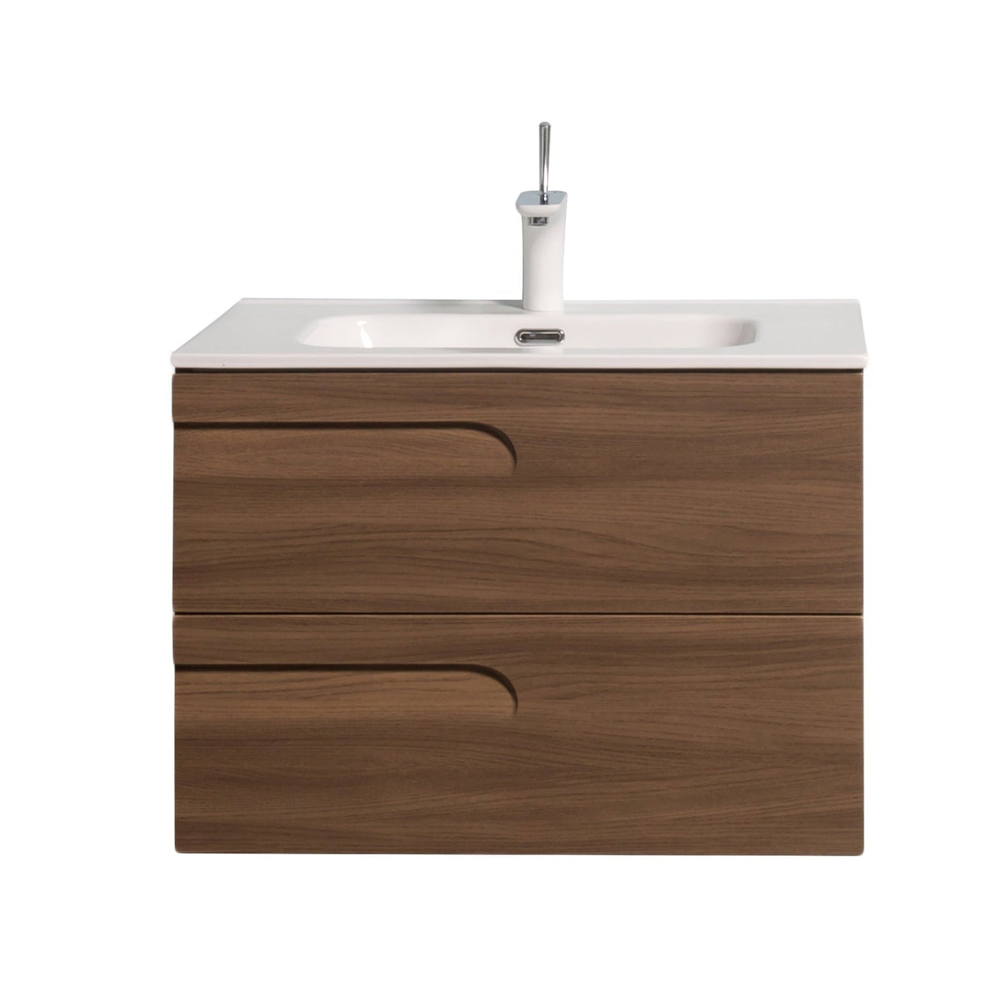 Eviva Joy 24" x 21" Graywood Wall-Mounted Bathroom Vanity With White Integrated Sink