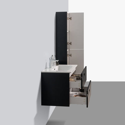 Eviva Joy 28" x 21" Blackwood Wall-Mounted Bathroom Vanity With White Integrated Sink