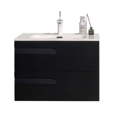 Eviva Joy 28" x 21" Blackwood Wall-Mounted Bathroom Vanity With White Integrated Sink